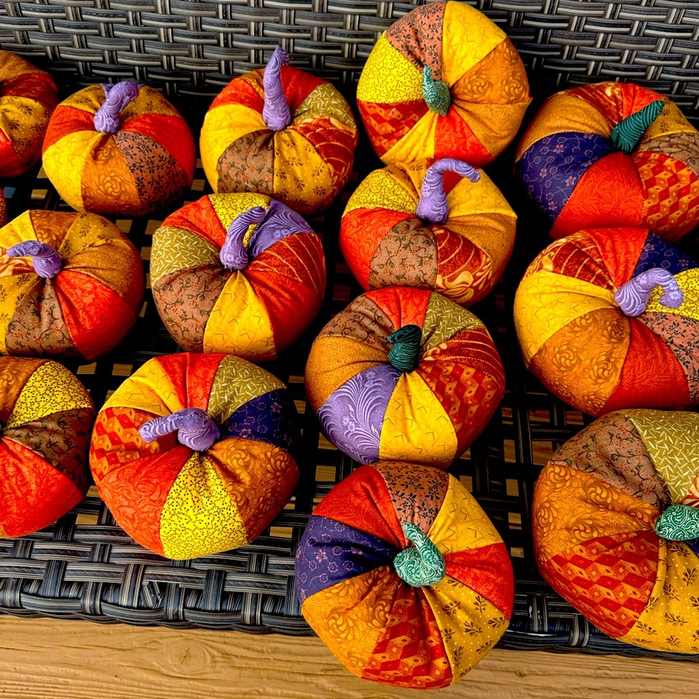Colorful Fabric Pumpkins Decor